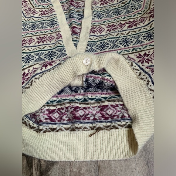 Vtg Koret Women's Button Up Cardigan With Snowflake Christmas Size Small Cream - Picture 4 of 9